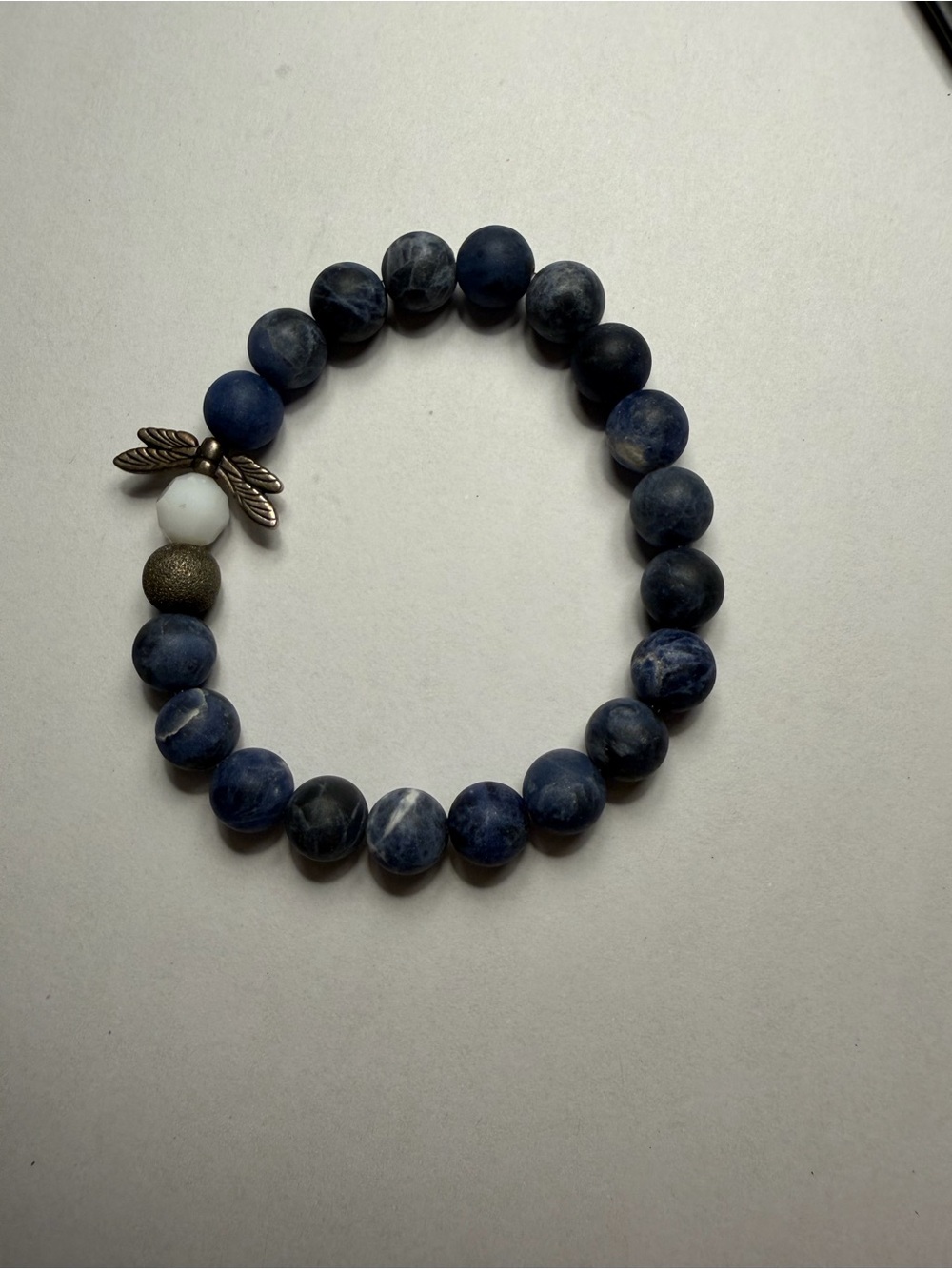 Sodalite DragonFly Stretch Bracelet
